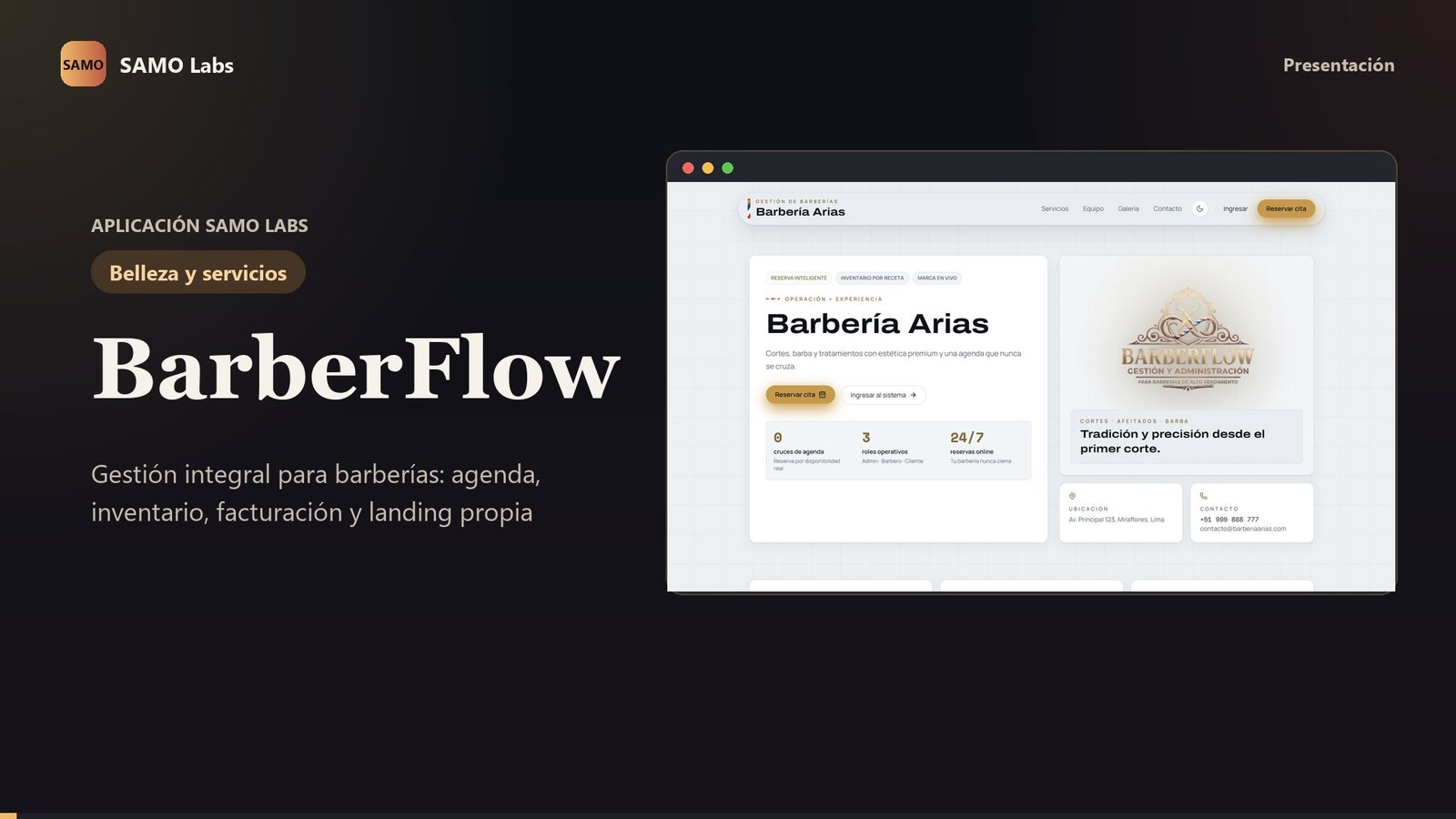 Portada del video demo de BarberFlow